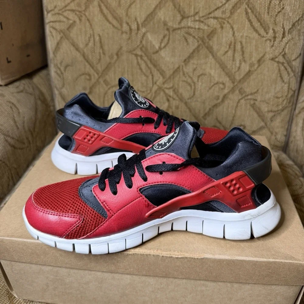 Nike Huarache Free Run 2012 Red Black 510801-661 Men's Size 9 Running Shoes